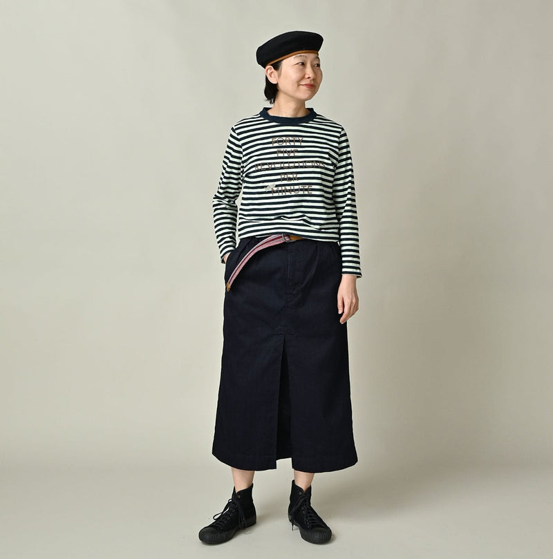 45R Indigo Stripe Square Print T-shirt