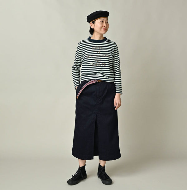 45R Indigo Stripe Square Print T-shirt