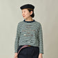 45R Indigo Stripe Square Print T-shirt