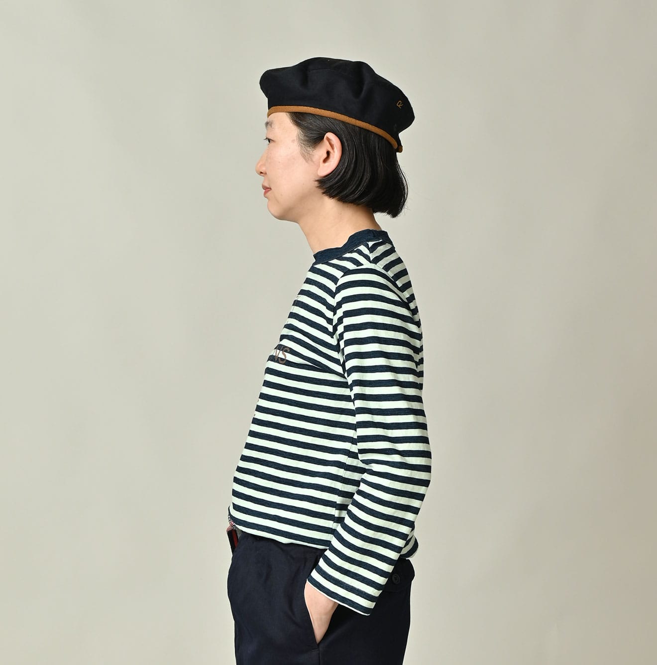 45R Indigo Stripe Square Print T-shirt - Image 4