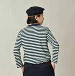 45R Indigo Stripe Square Print T-shirt