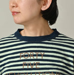45R Indigo Stripe Square Print T-shirt