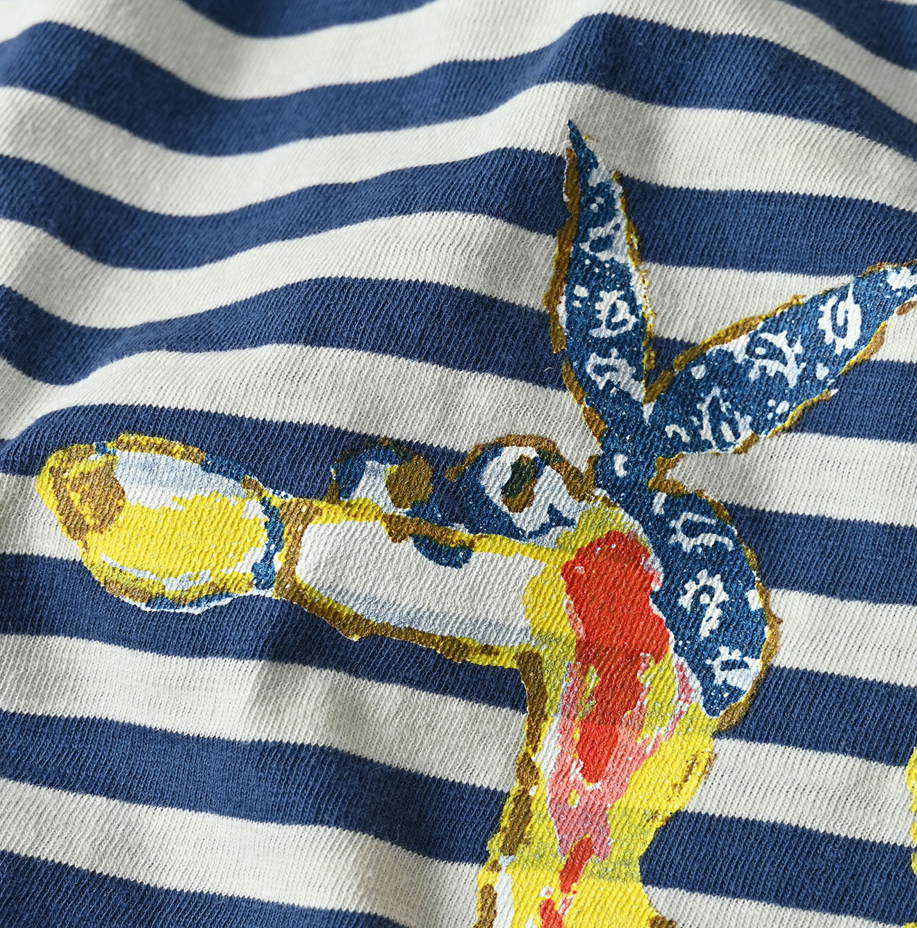 45R Stripe Flamingway Big Slit T-shirt