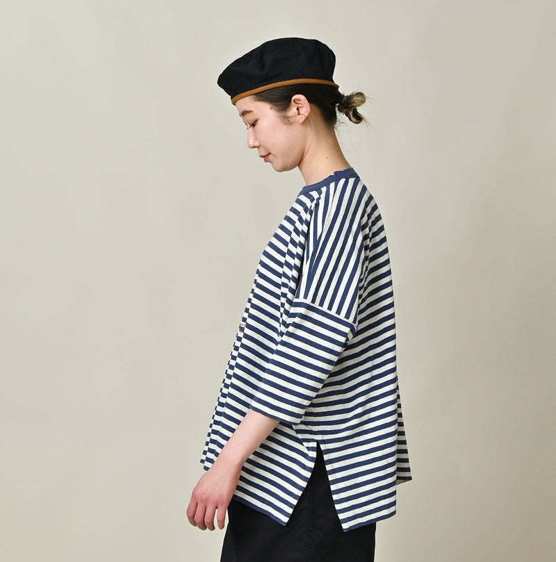 45R Stripe Flamingway Big Slit T-shirt