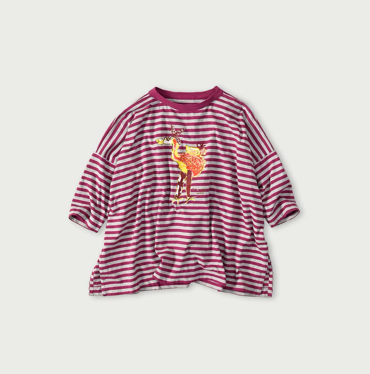 45R Stripe Flamingway Big Slit T-shirt (Top-dyed)