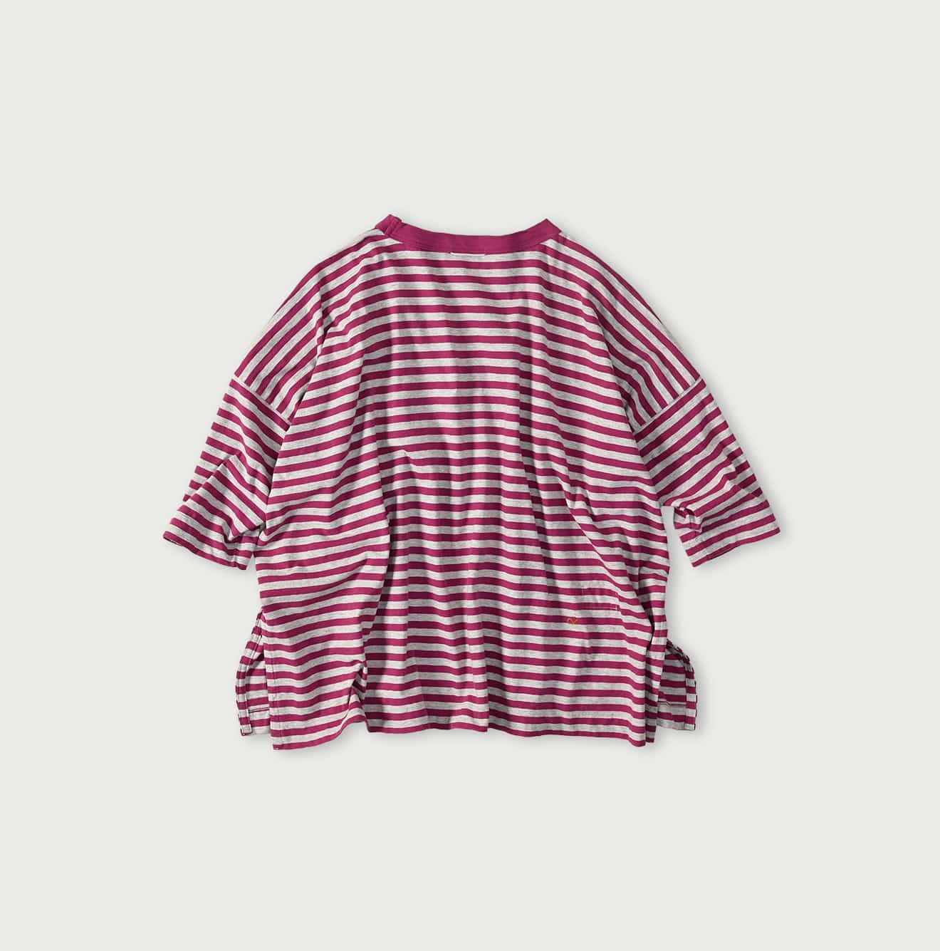 Stripe Flamingway Big Slit T-shirt (Top-dyed) | 45R Official