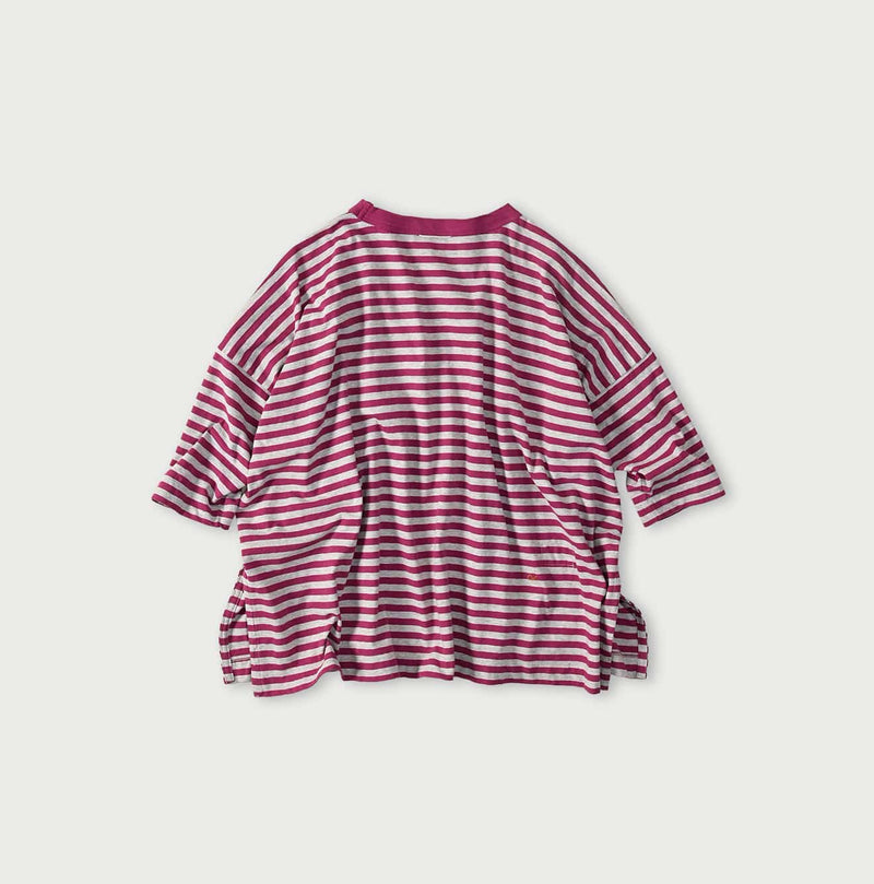 45R Stripe Flamingway Big Slit T-shirt (Top-dyed)