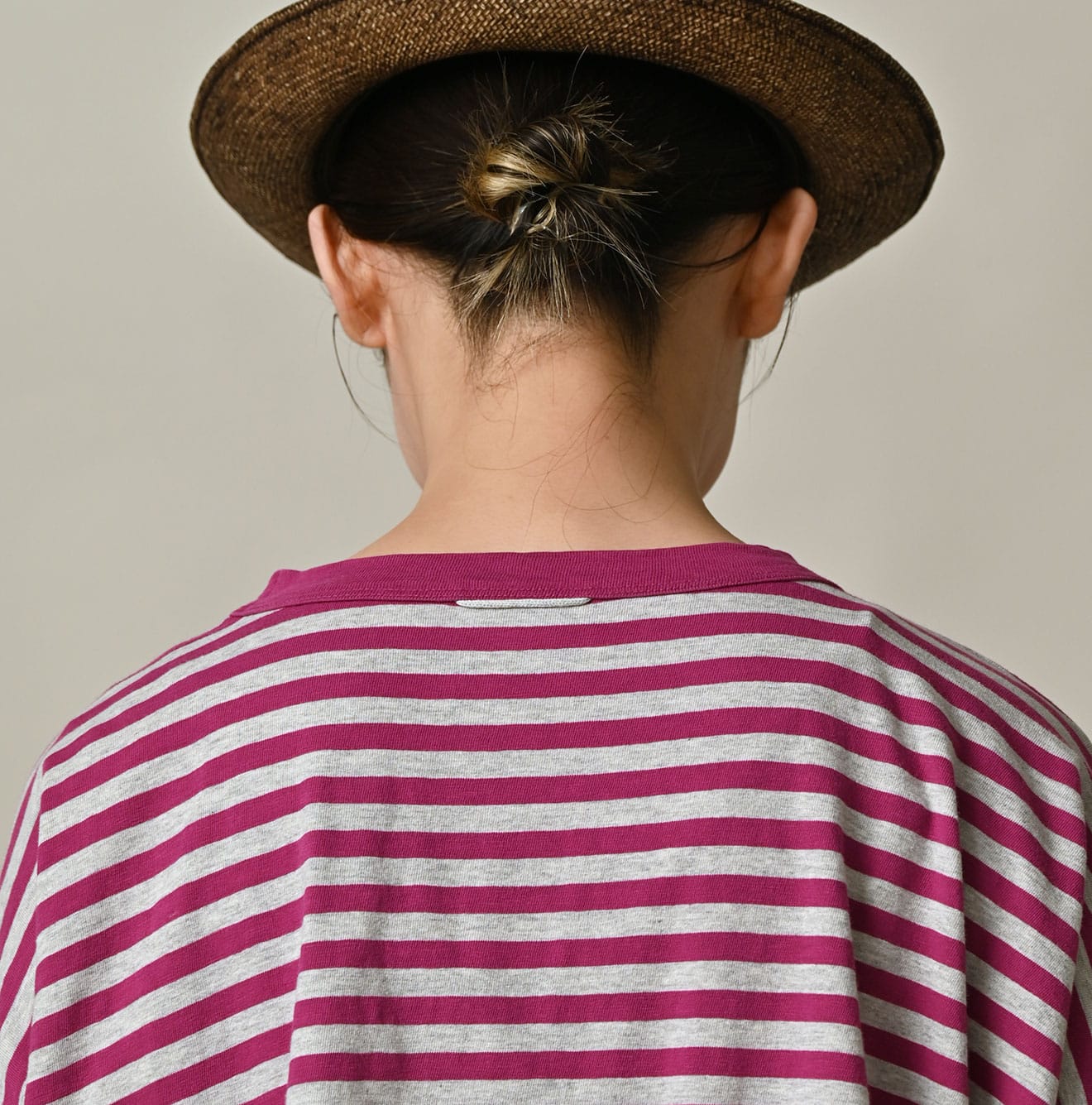 Stripe Flamingway Big Slit T-shirt (Top-dyed) | 45R Official