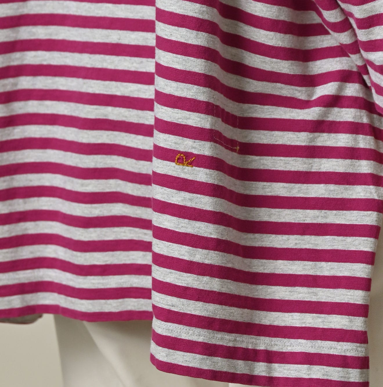 Stripe Flamingway Big Slit T-shirt (Top-dyed) | 45R Official
