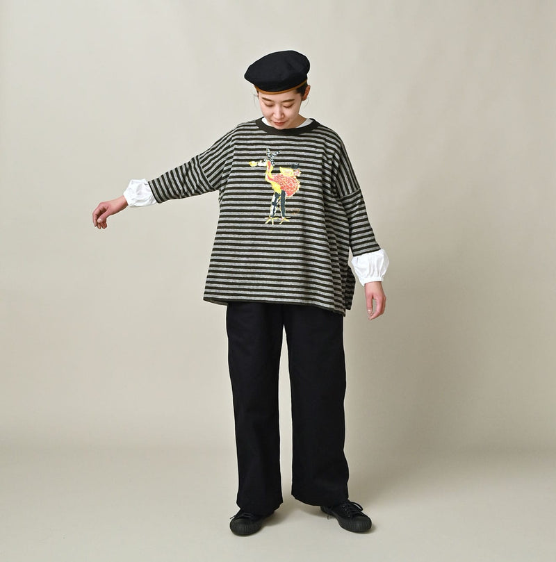 45R Stripe Flamingway Big Slit T-shirt (Top-dyed)