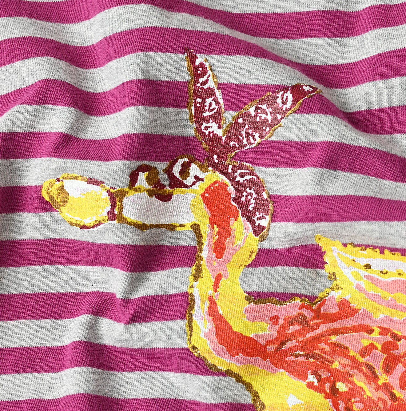 45R Stripe Flamingway Big Slit T-shirt (Top-dyed)