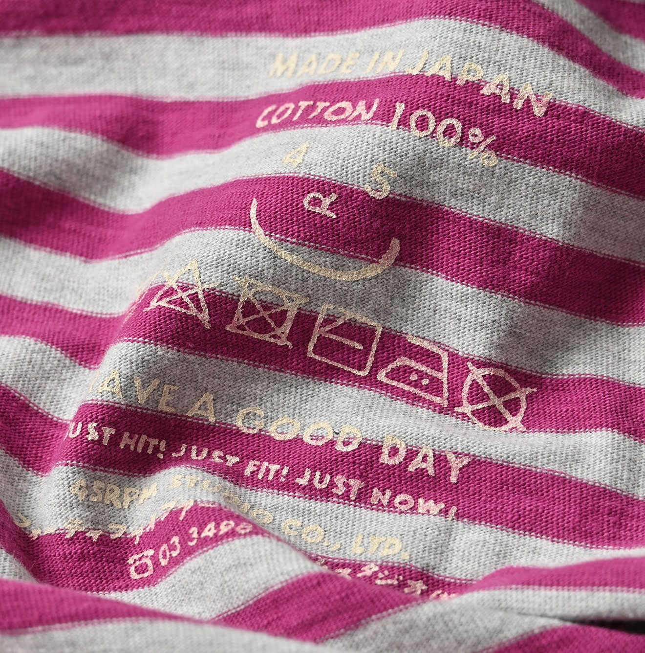 45R Stripe Flamingway Big Slit T-shirt (Top-dyed)