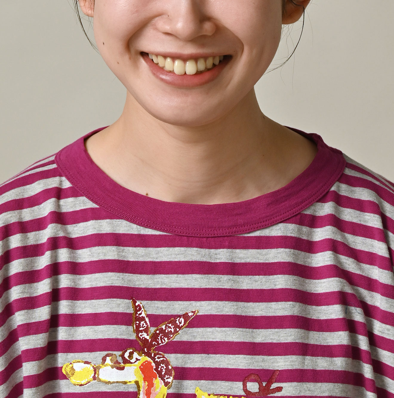 45R Stripe Flamingway Big Slit T-shirt (Top-dyed)