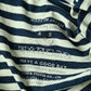 45R Indigo Stripe Flamingway Big Slit T-shirt