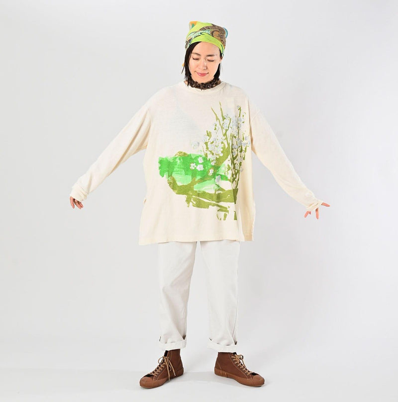 Gauze Tenjiku Plum Warbler T-shirt - 45R by 45rpm studio - Image 3