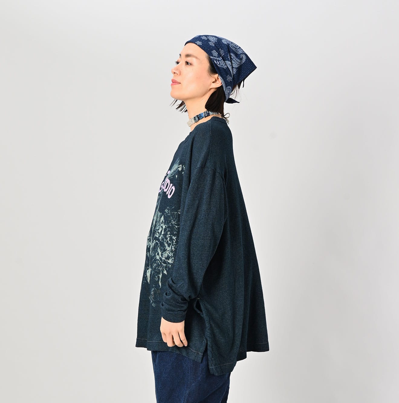 45R Indigo Gauze Tenjiku Margaret T-shirt