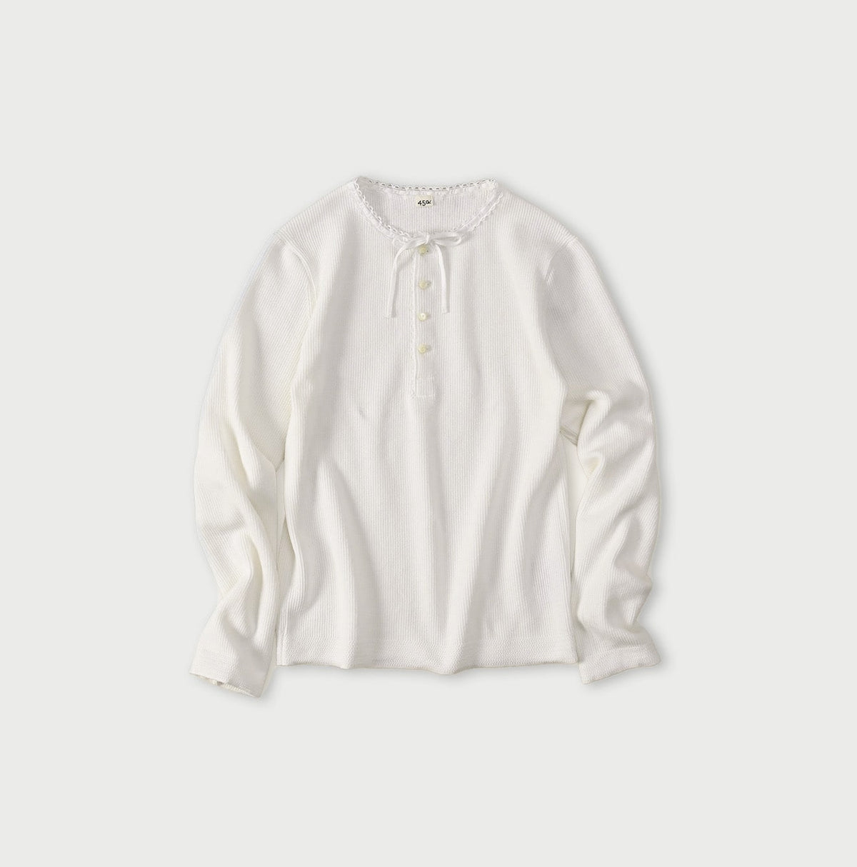 Rib Knit-sewn Henley