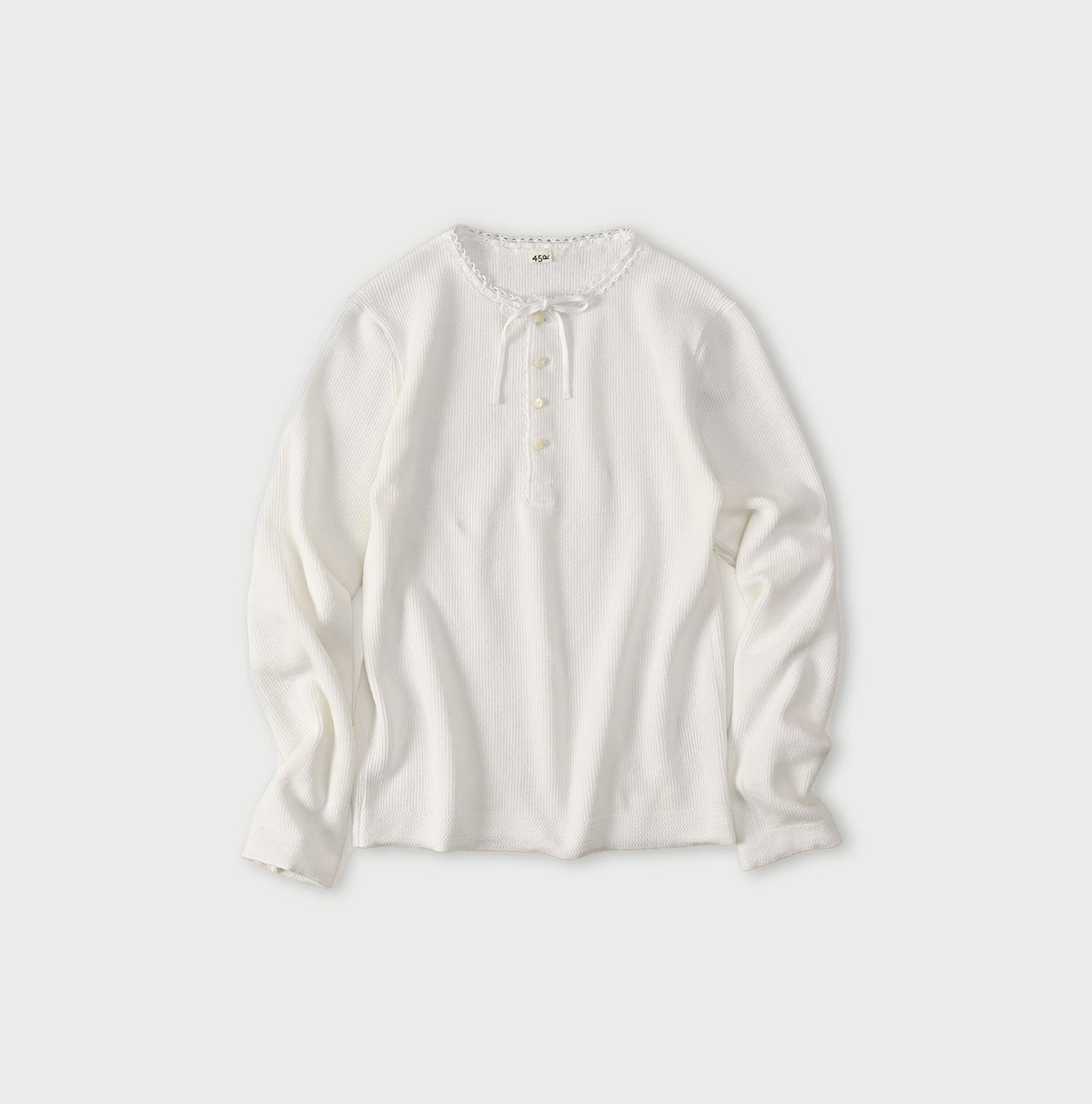 Rib Knit-sewn Henley