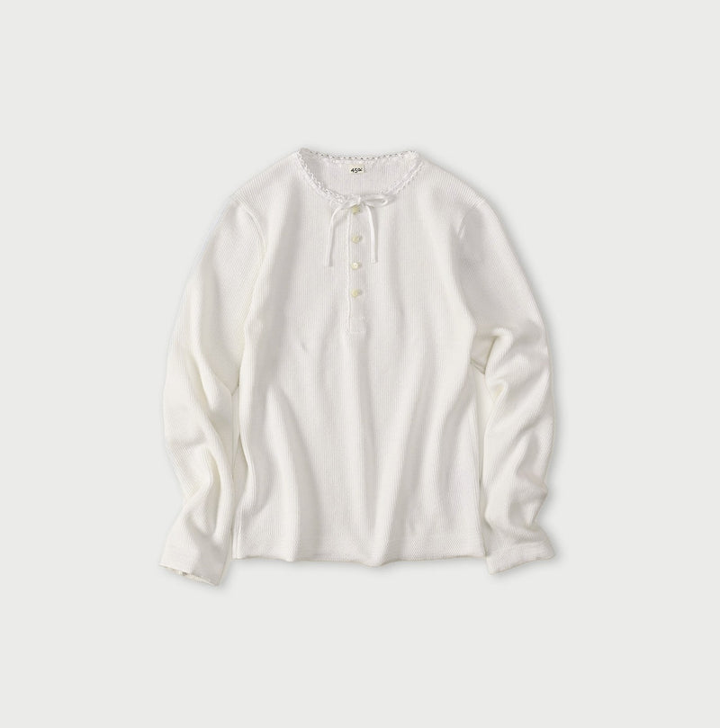 Rib Knit-sewn Henley - Image 1