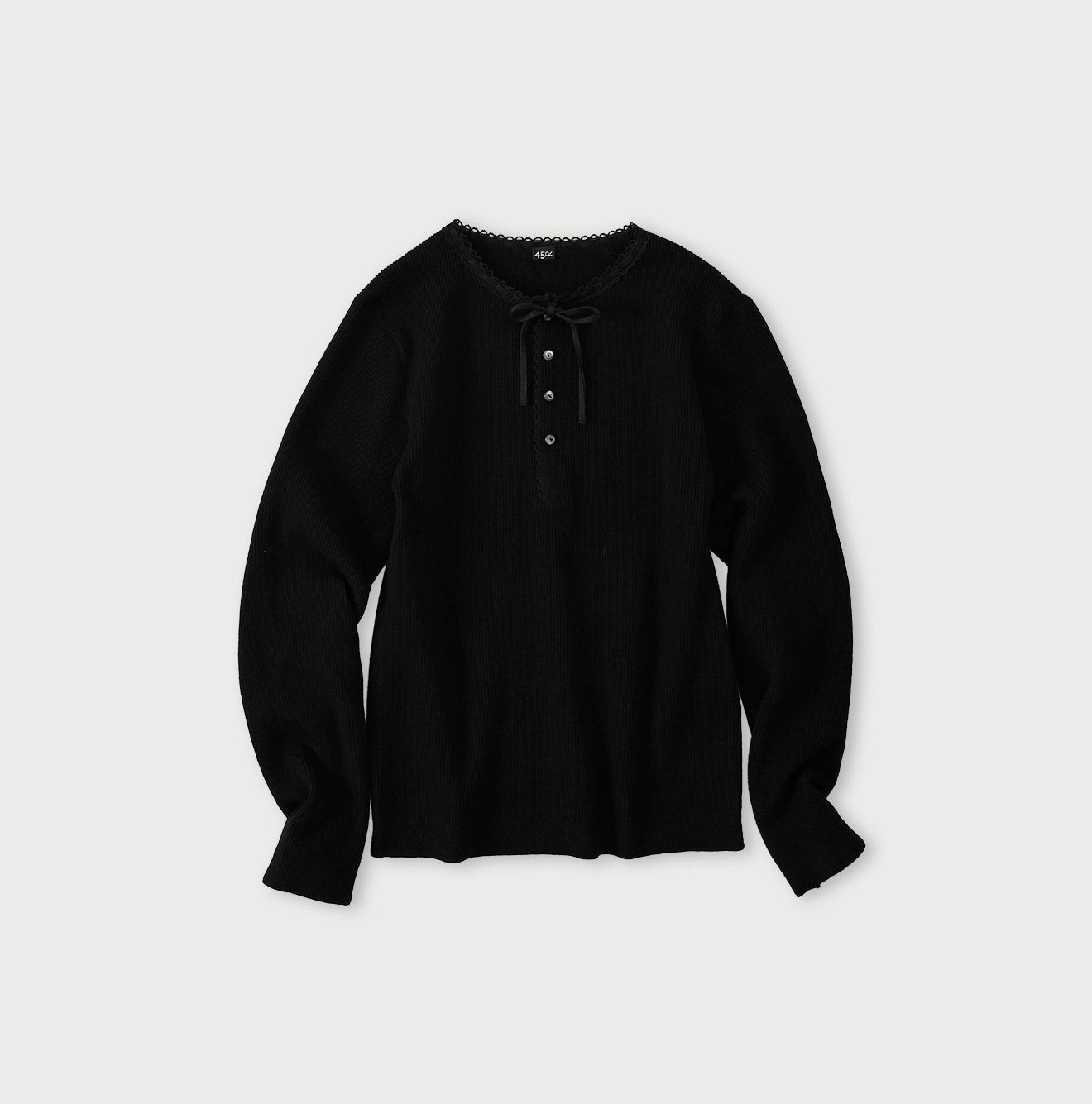 Rib Knit-sewn Henley