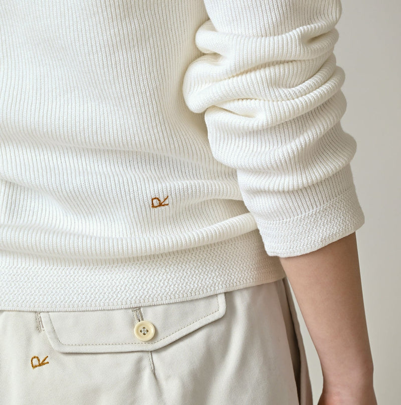 Rib Knit-sewn Henley