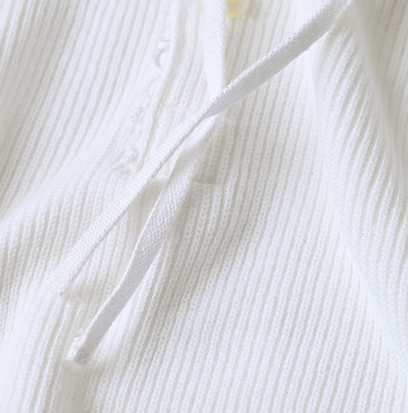 Rib Knit-sewn Henley