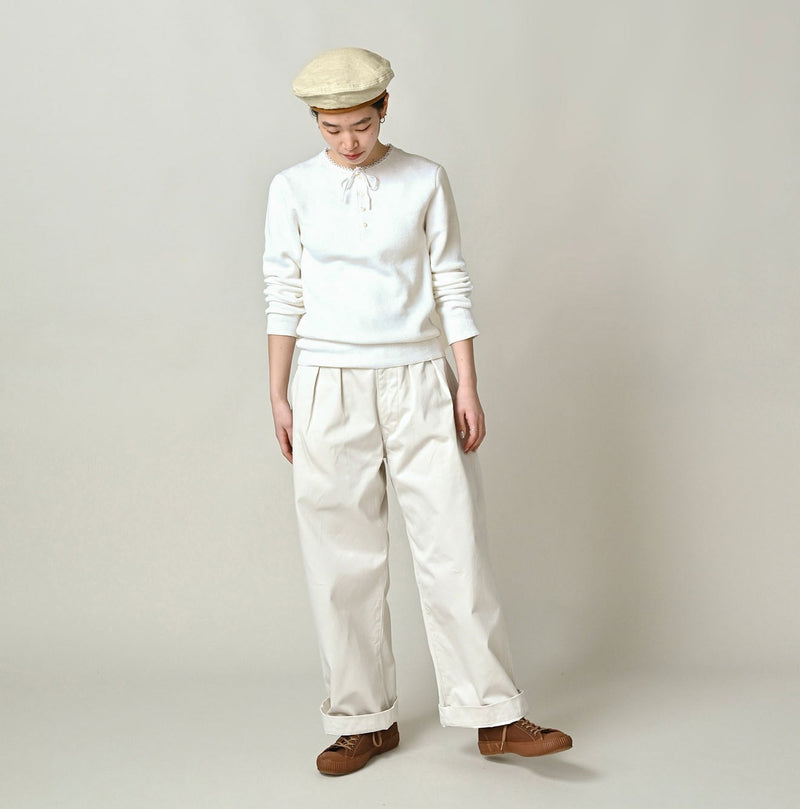 Rib Knit-sewn Henley