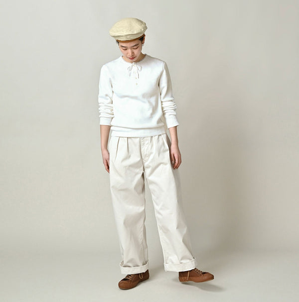 Rib Knit-sewn Henley