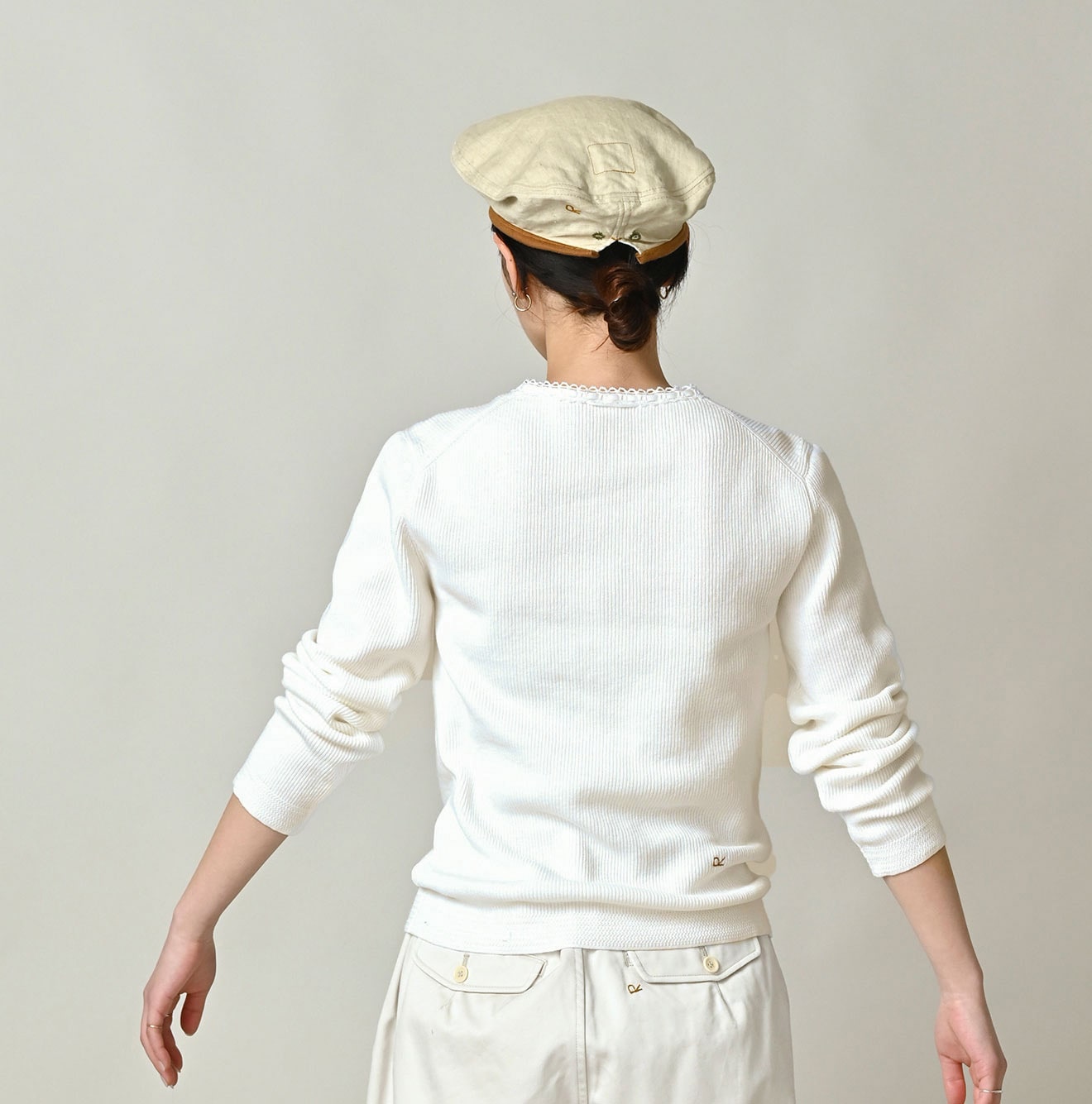 Rib Knit-sewn Henley