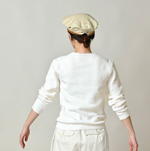 Rib Knit-sewn Henley