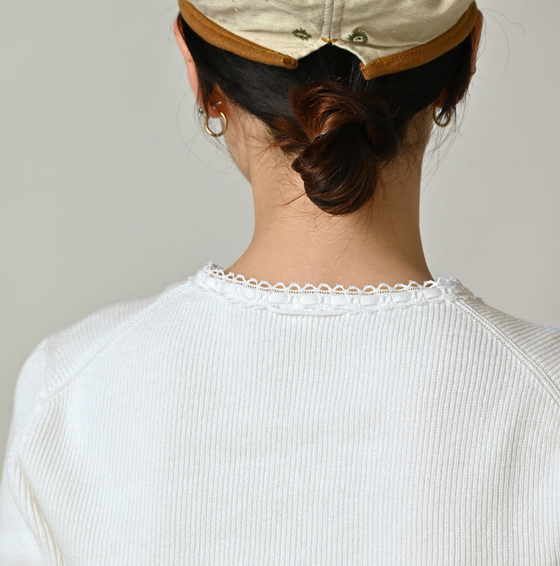 Rib Knit-sewn Henley