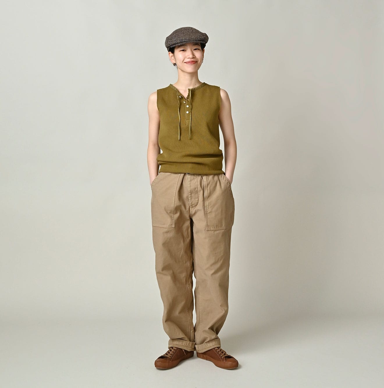 Rib Knit-sewn Camisole