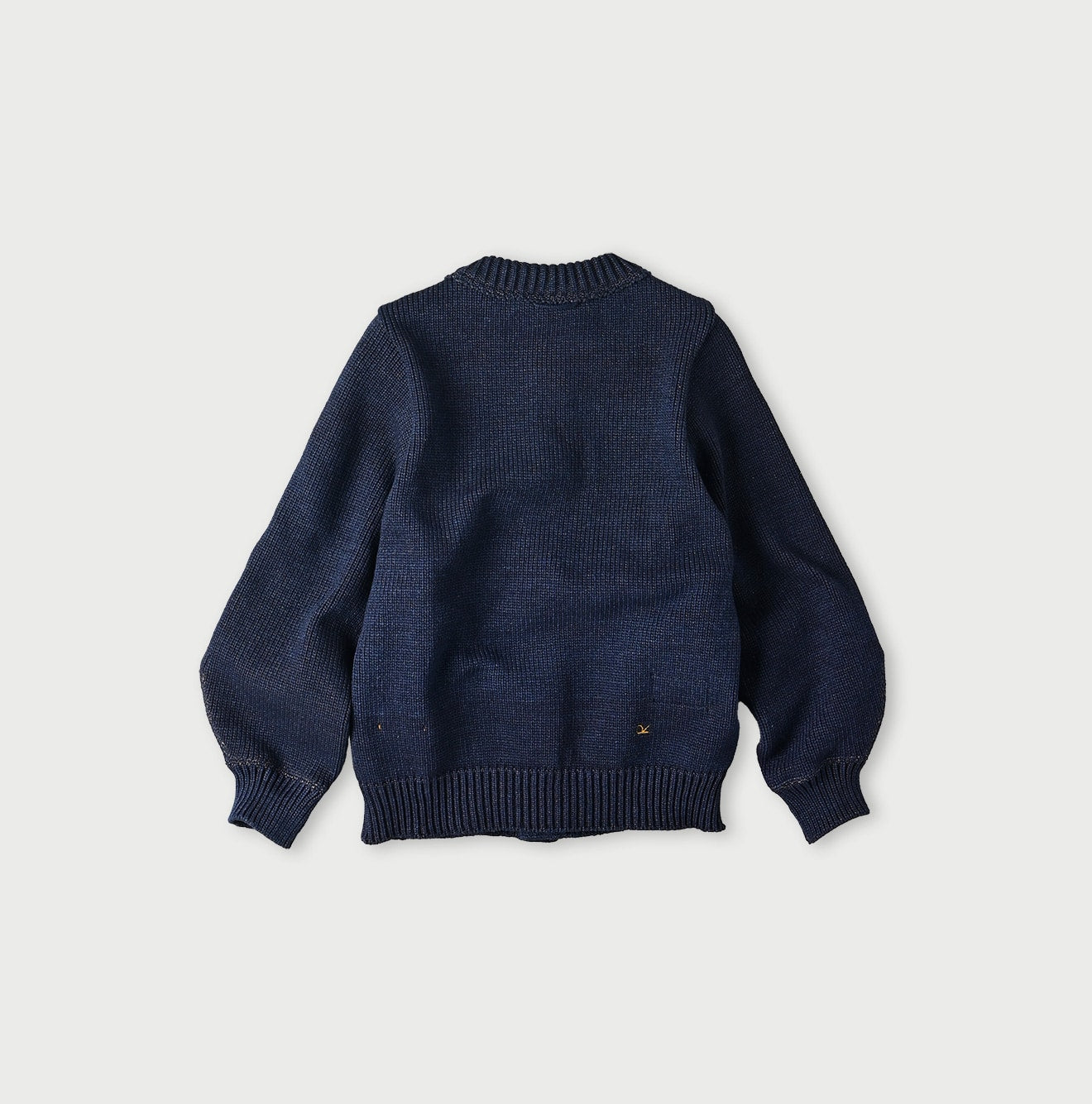 45R Indigo Puff Sleeve Cardigan