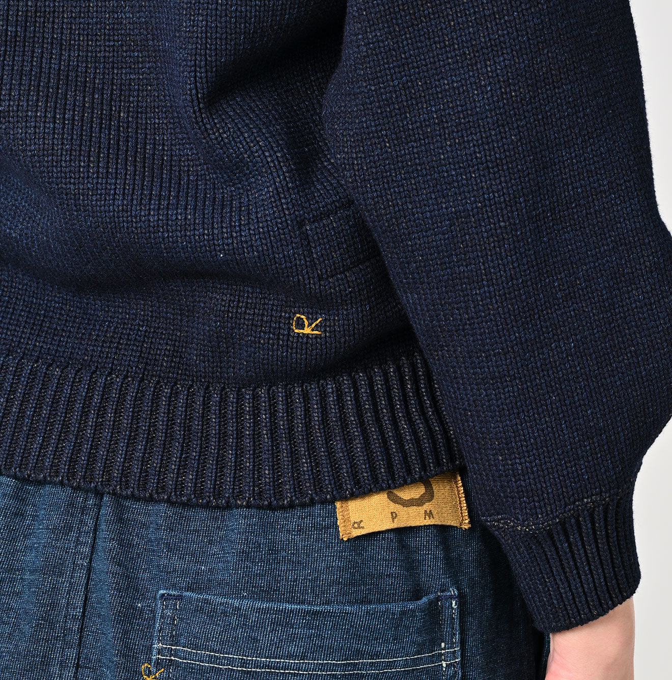 45R Indigo Puff Sleeve Cardigan