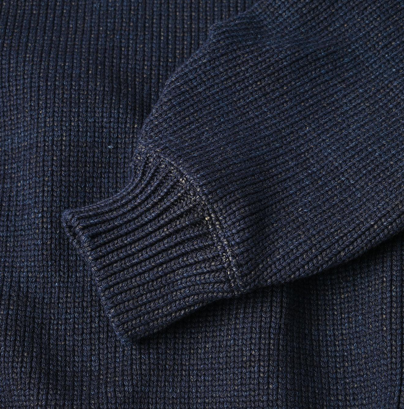 Indigo Puff Sleeve Cotton Sweater – 45R GLOBAL