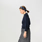 45R Indigo Puff Sleeve Sweater