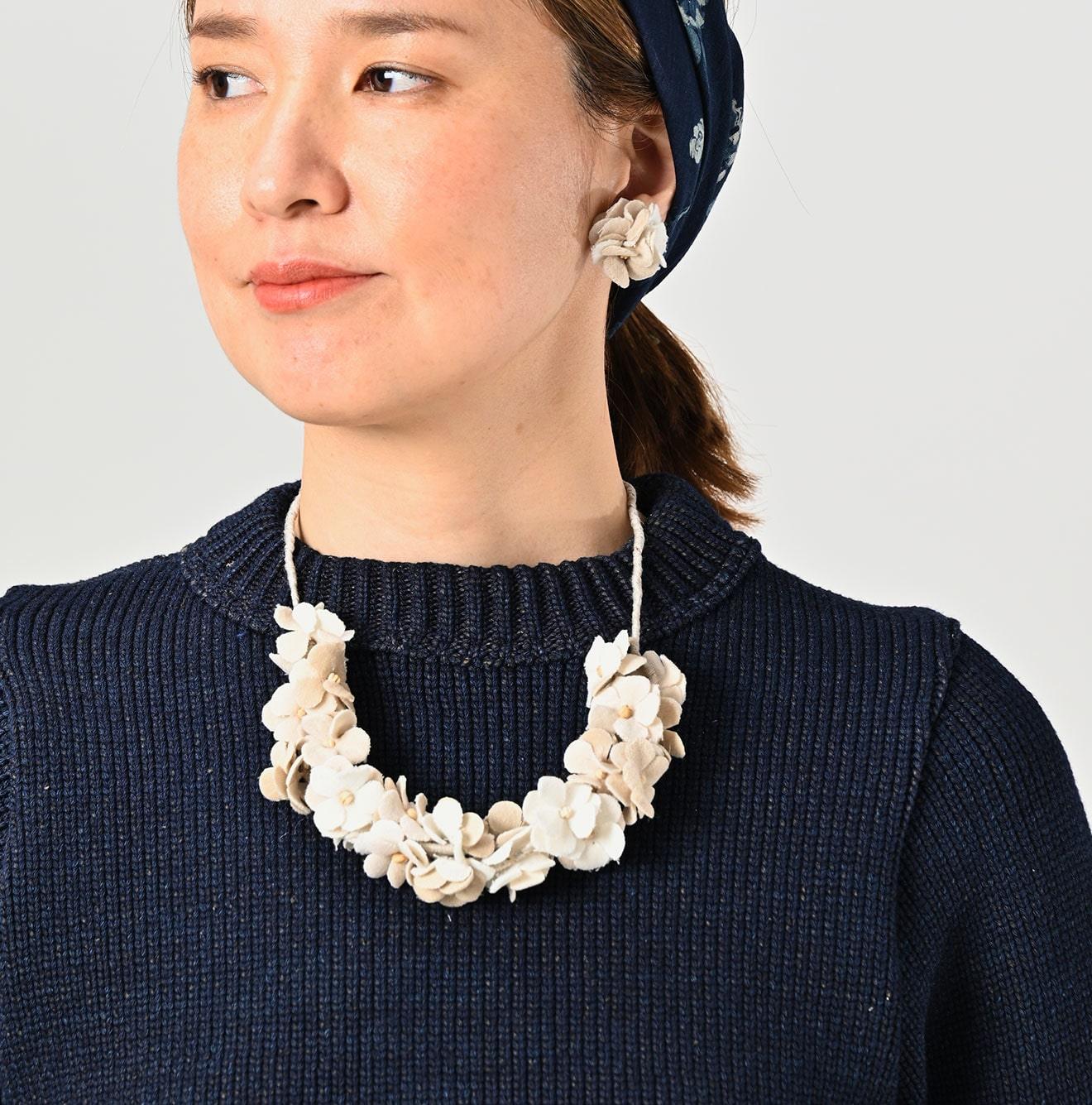Indigo Puff Sleeve Cotton Sweater – 45R GLOBAL