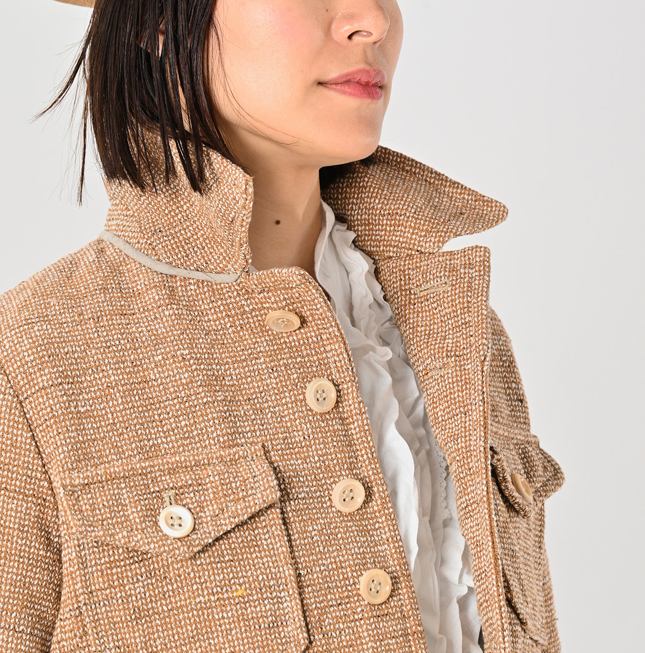 45R Cotton Linen Tweed Annie 4pocket Jacket