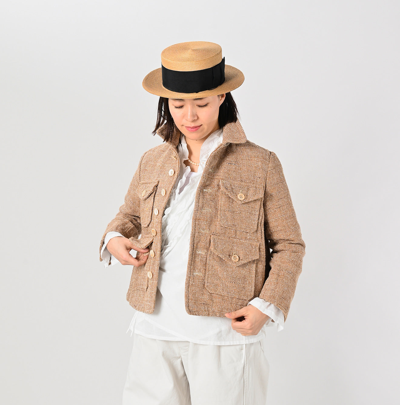 45R Cotton Linen Tweed Annie 4pocket Jacket