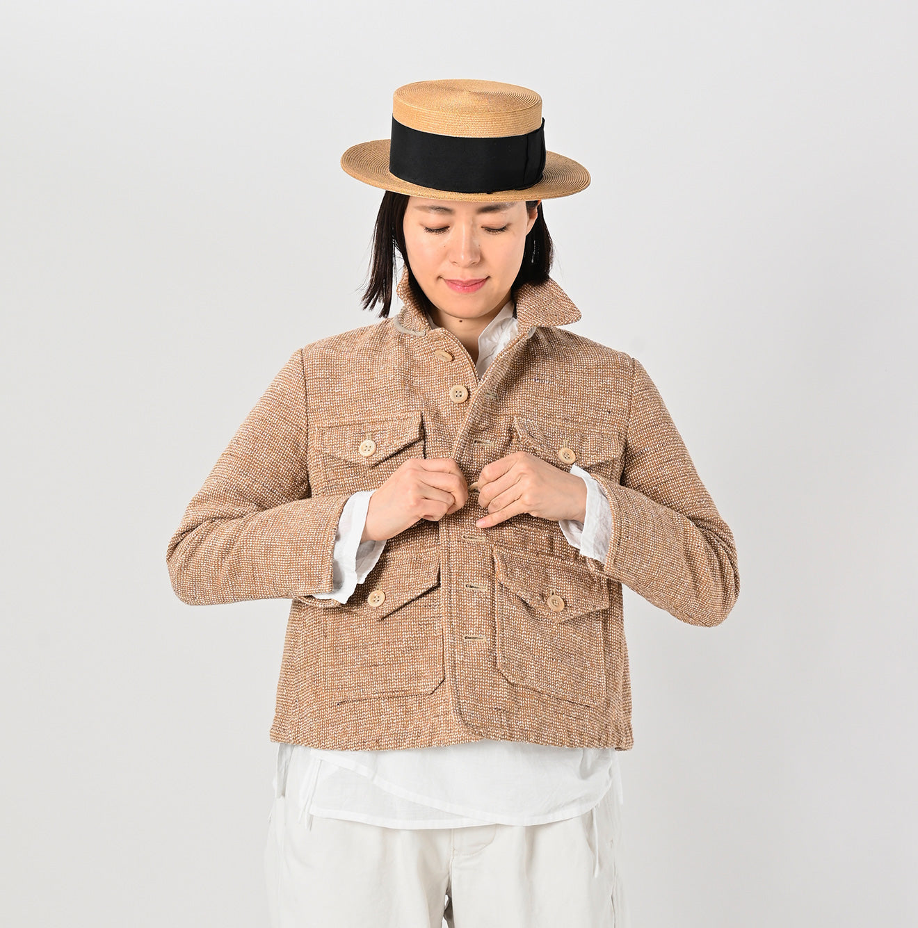 45R Cotton Linen Tweed Annie 4pocket Jacket