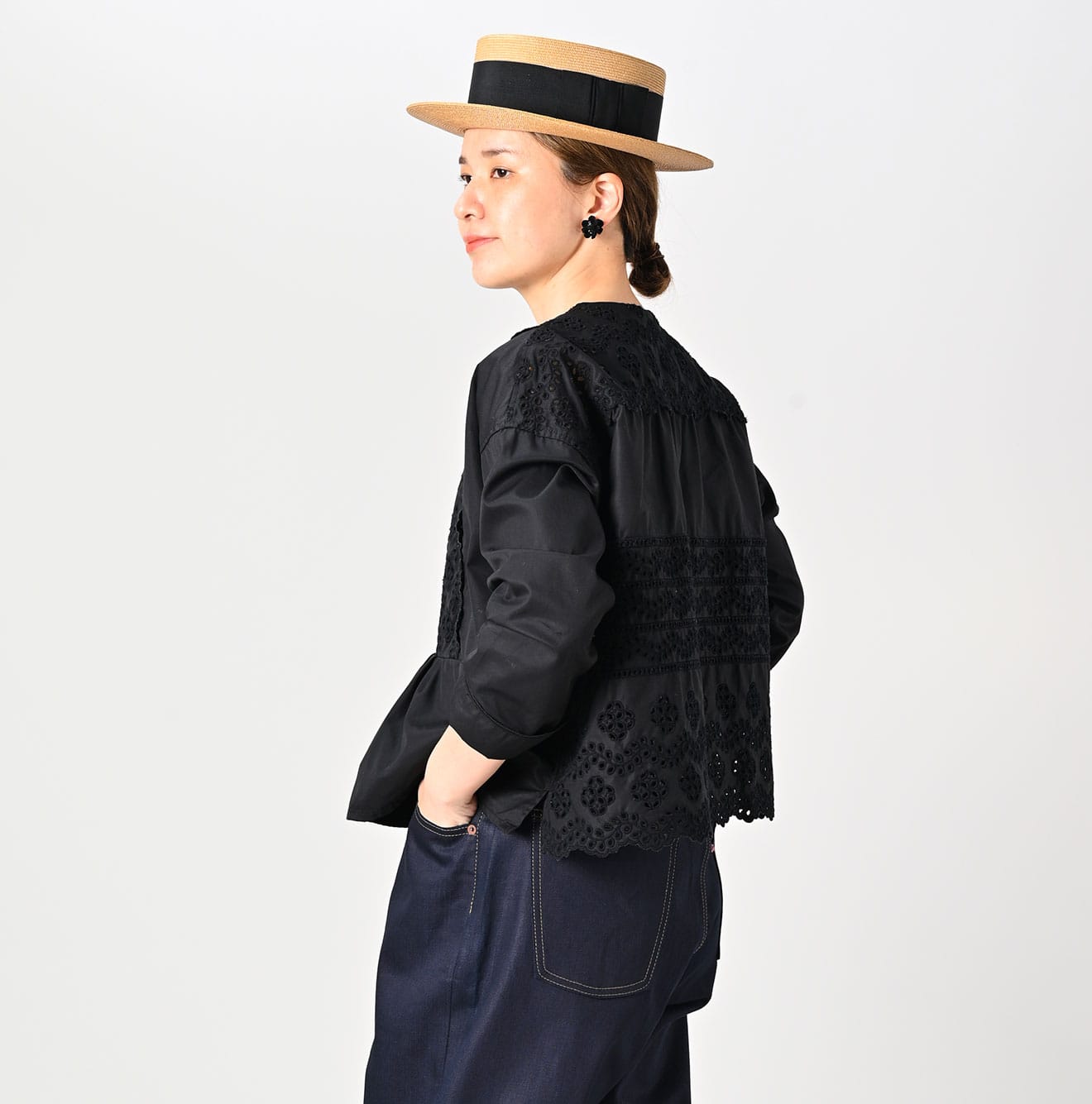 45R Light Gabardine Cutwork Blouse