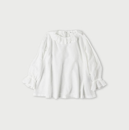 45R Gauze Frilled Collar Blouse