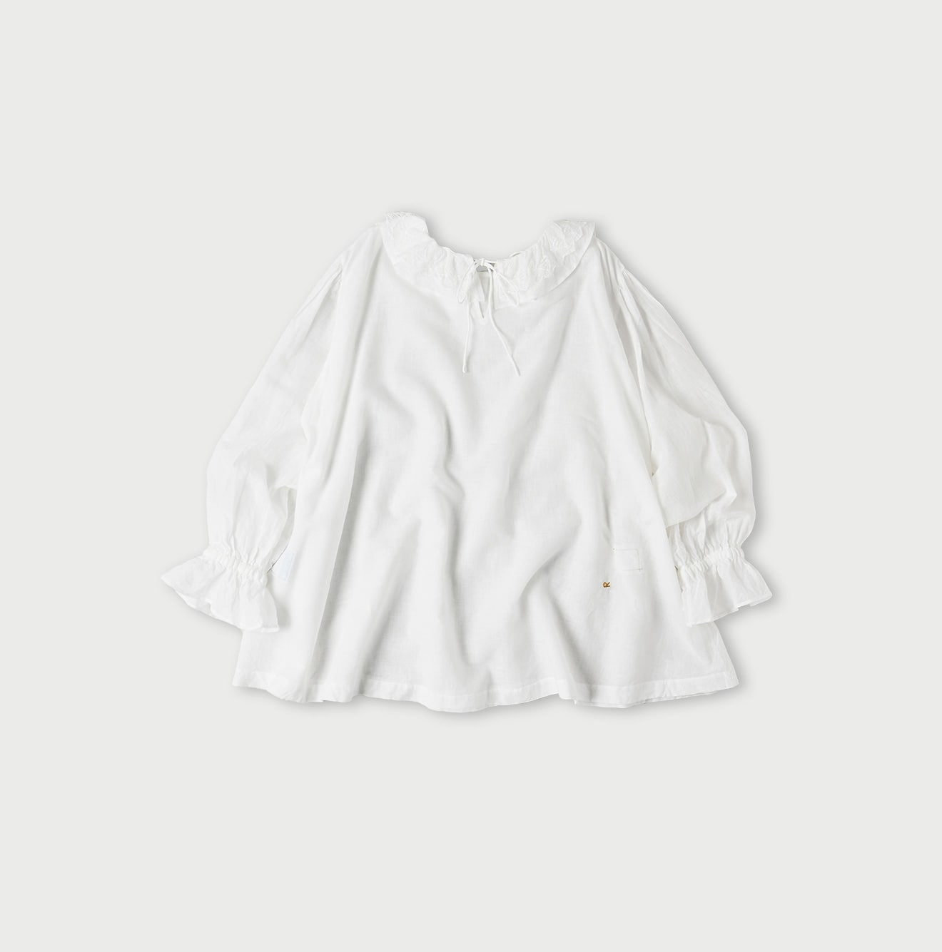 45R Gauze Frilled Collar Blouse