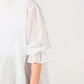 45R Gauze Frilled Collar Blouse