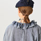 45R Indigo Gauze Frilled Collar Blouse