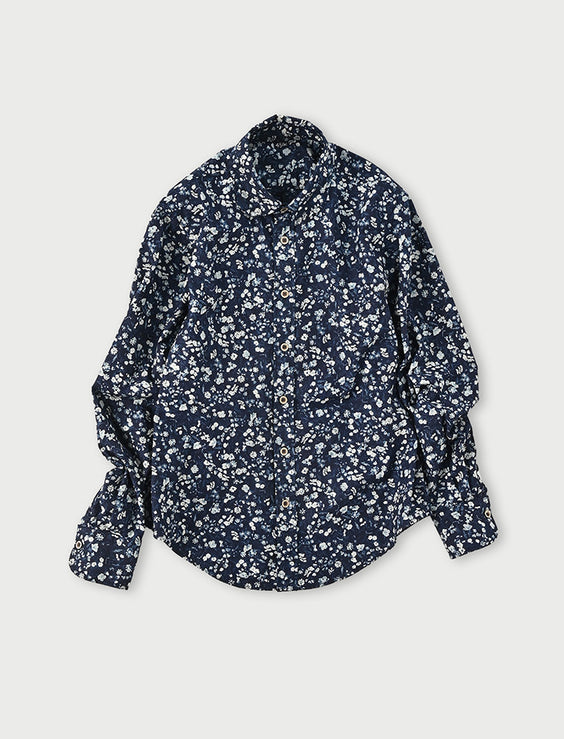 Indigo Ukiuki Flower Petit Loafer Shirt
