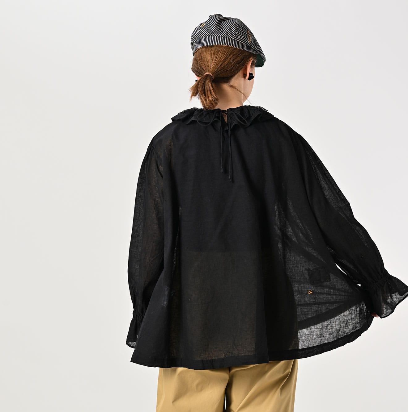 Gauze Frilled Collar Blouse – 45R GLOBAL