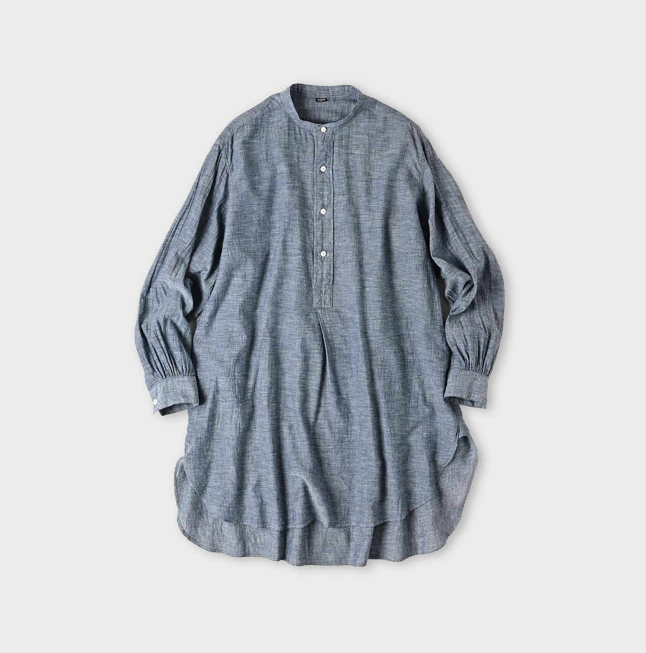 Indigo Gauze Henley Shirt - 45R by 45rpm studio