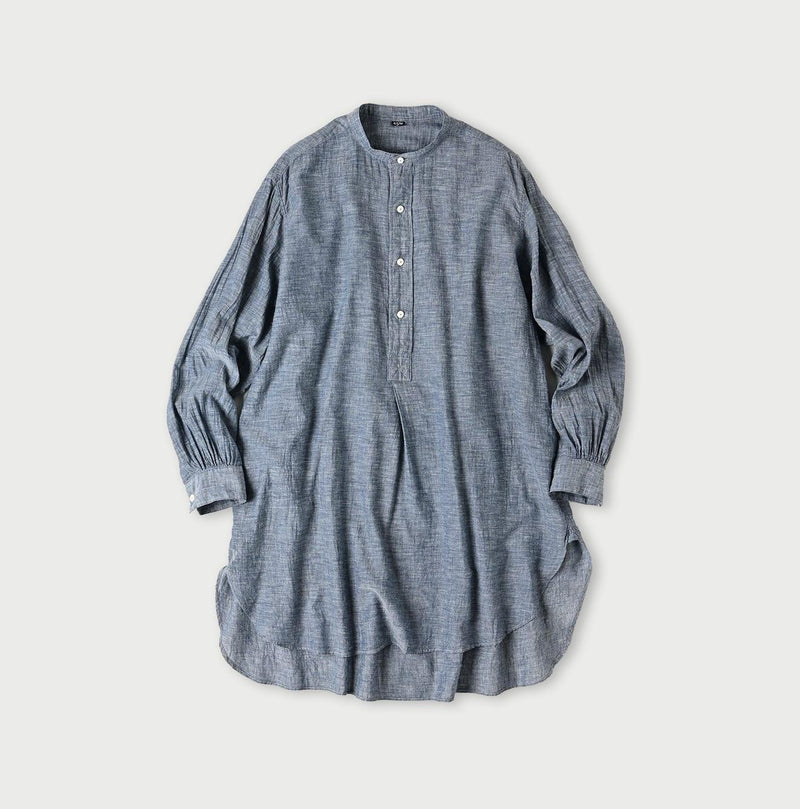 Indigo Gauze Henley Shirt - 45R by 45rpm studio - Image 1