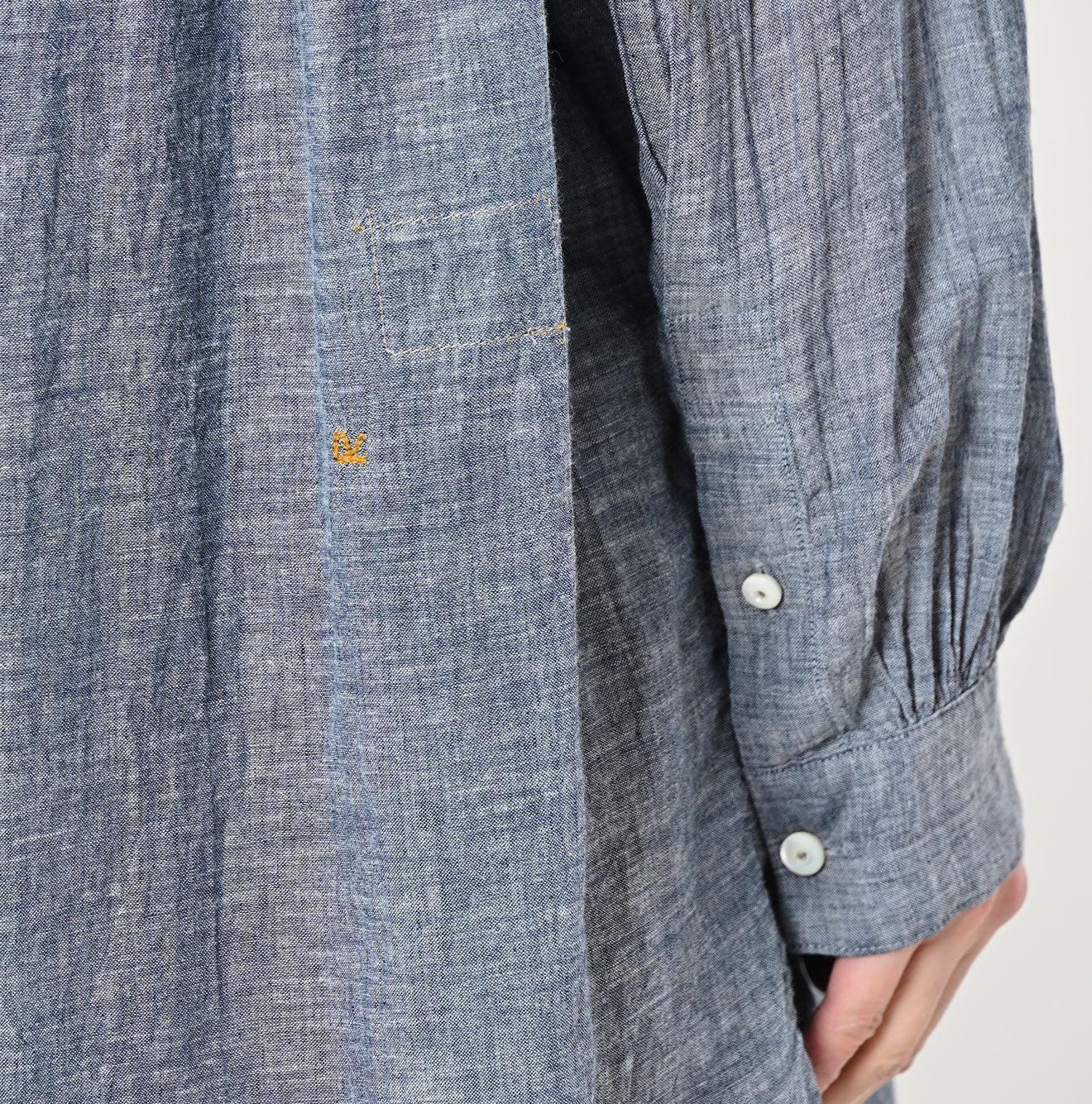 Indigo Gauze Henley Shirt - 45R by 45rpm studio